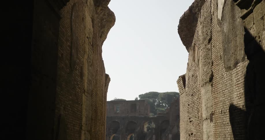 View of old stone buildings in a city