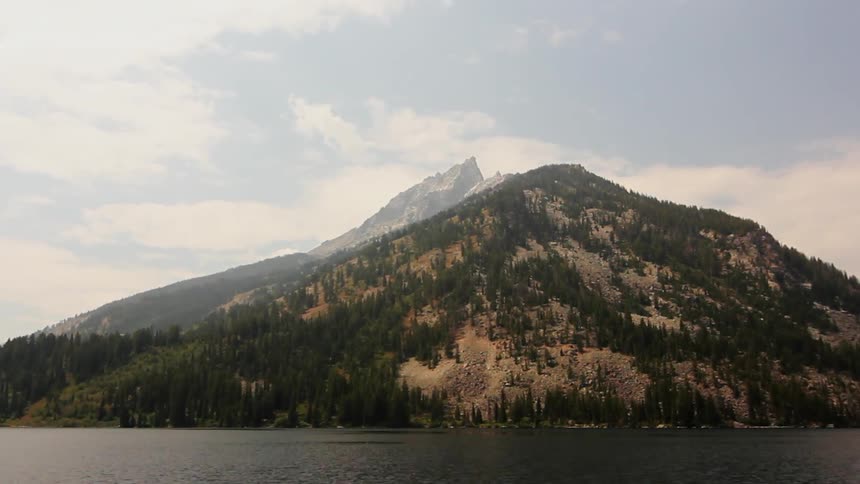 View of a hilly island on a cloudy day