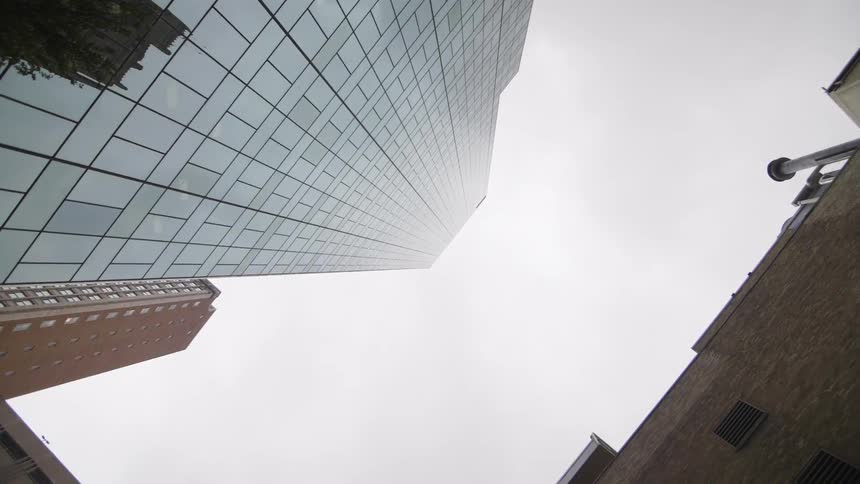 A city building towers overhead