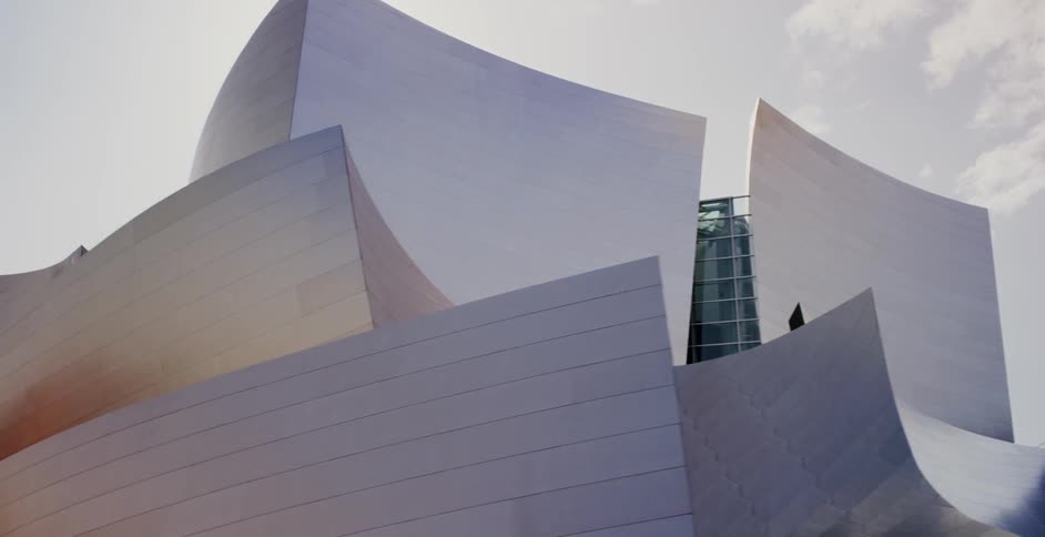 Close up of a geometric shaped building