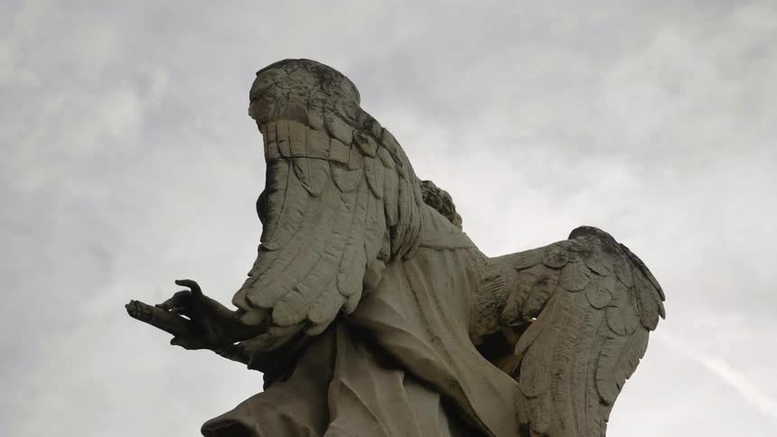 View of a statue on a cloudy day