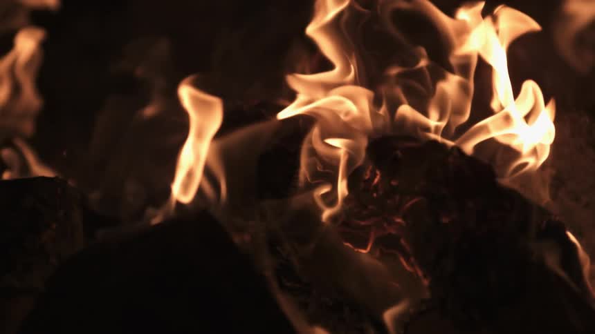 Fire burning at night