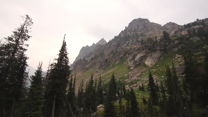 View of rocky mountains on a cloudy day