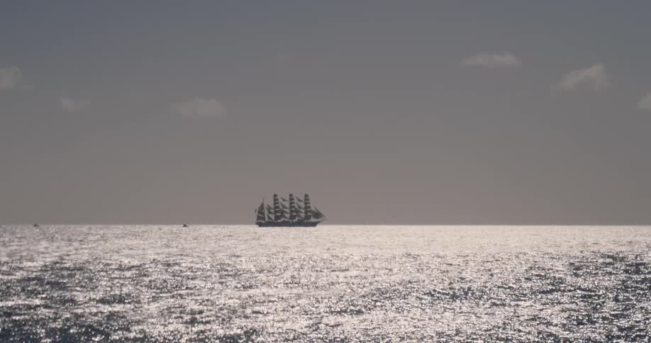View of ship sailing in an ocean