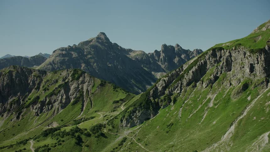 View of mountain range on a sunny day