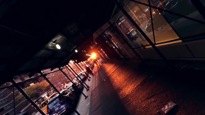 A covered walkway near a street