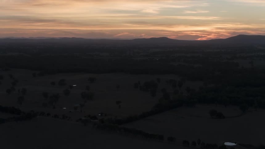 The range is dark at dawn or dusk