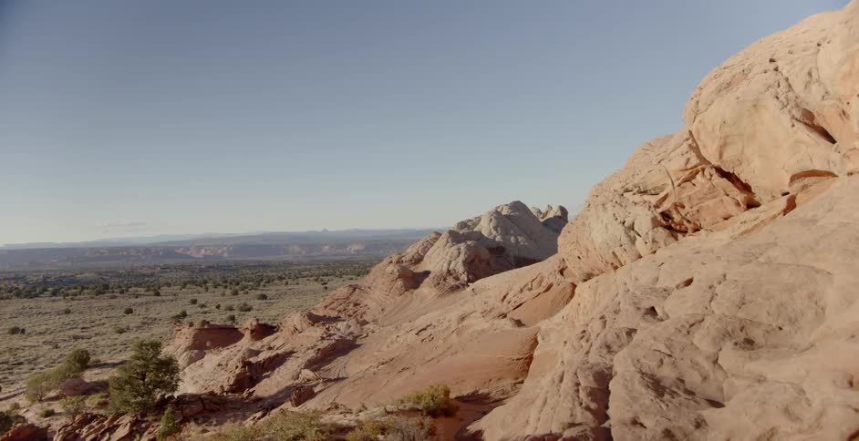 View of rocky hillside in a desert
