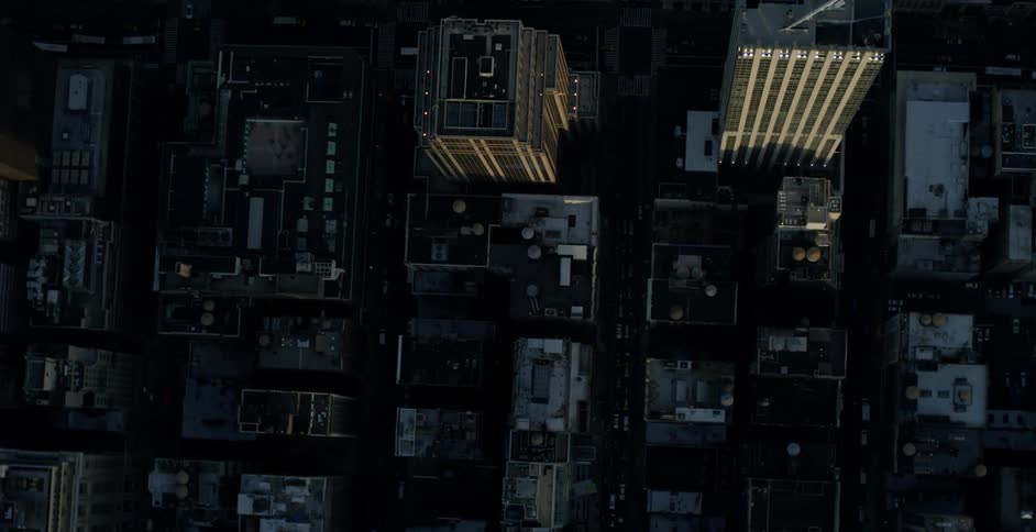 Aerial view of a city directly overhead