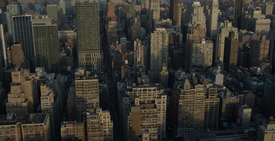 An aerial view of a large city during the day