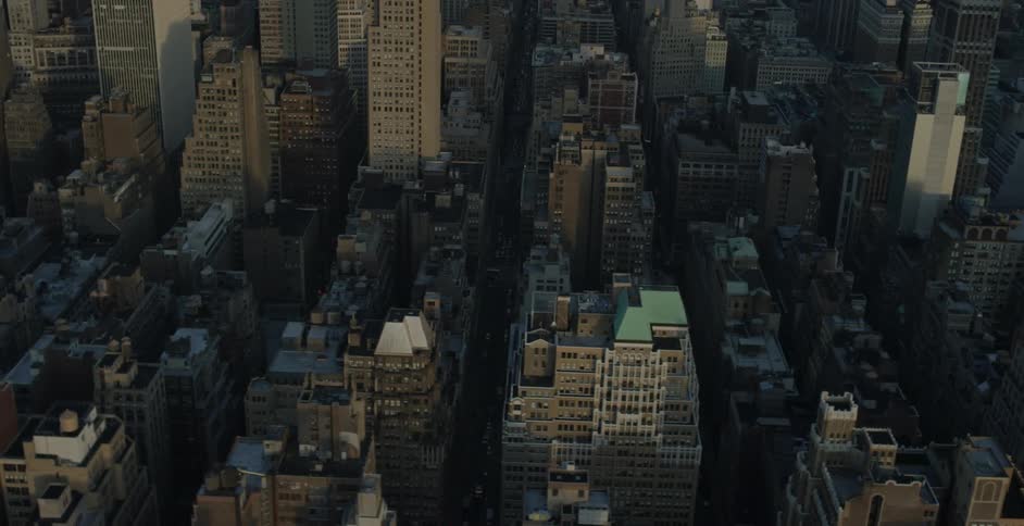 Aerial view of a large city filled with many buildings