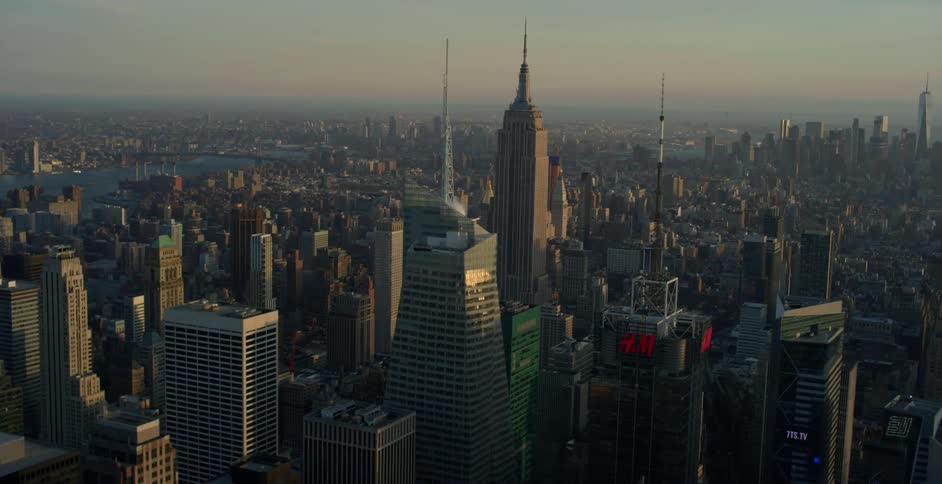 Buildings stand tall in a city
