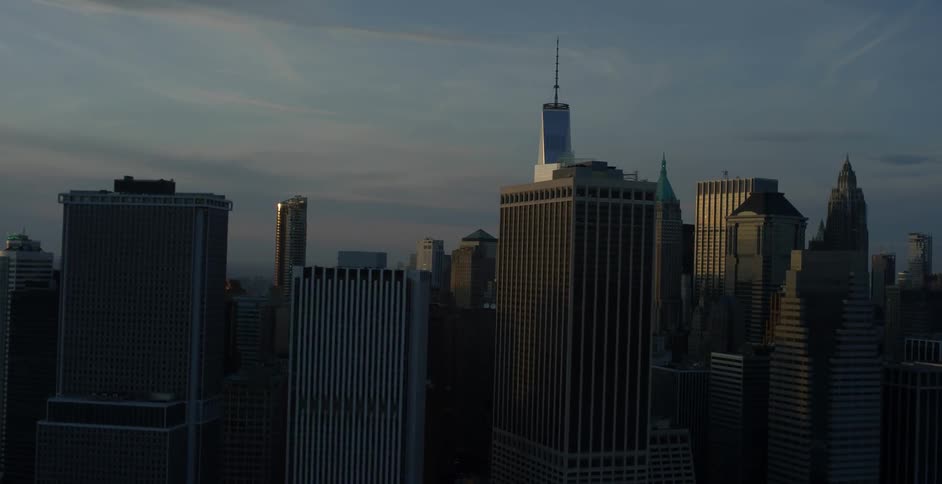 Panning a large city skyline in the daytime