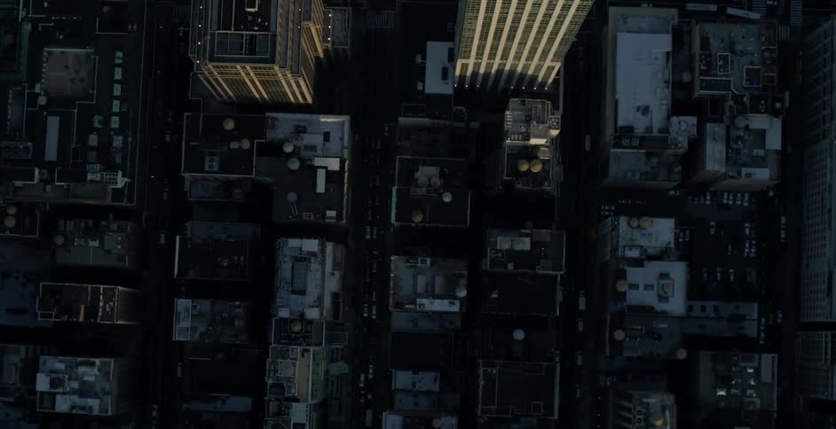 The buildings and streets of a large city