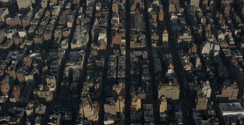 Aerial view city during dusk time