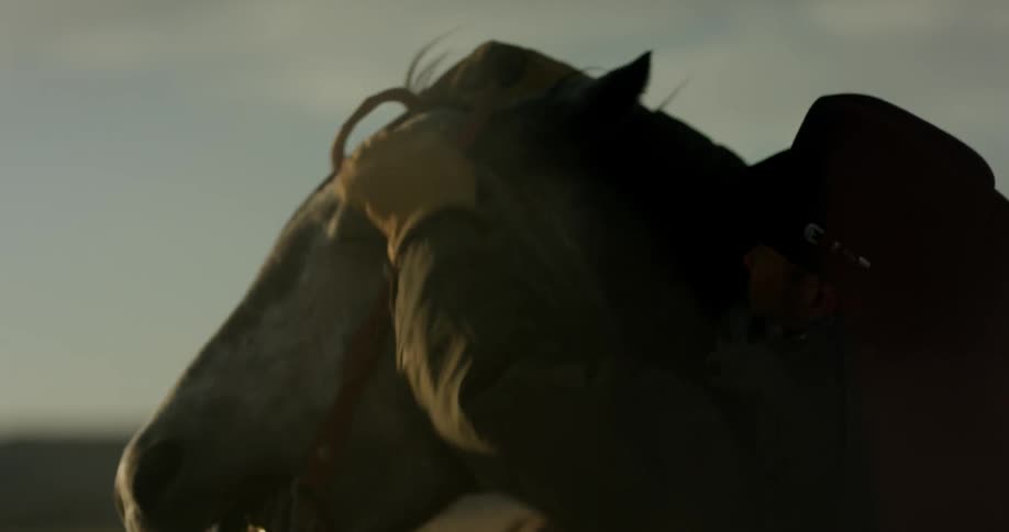 A cowboy places a bit in a horse's mouth