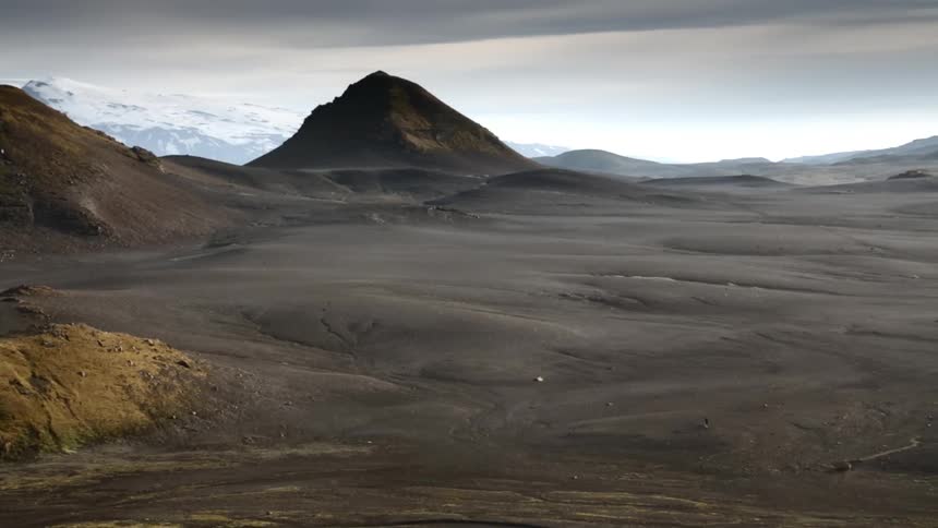A desolate expanse of ground with no vegetation