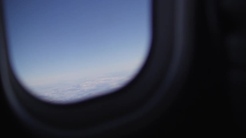 View looking out of an airplane