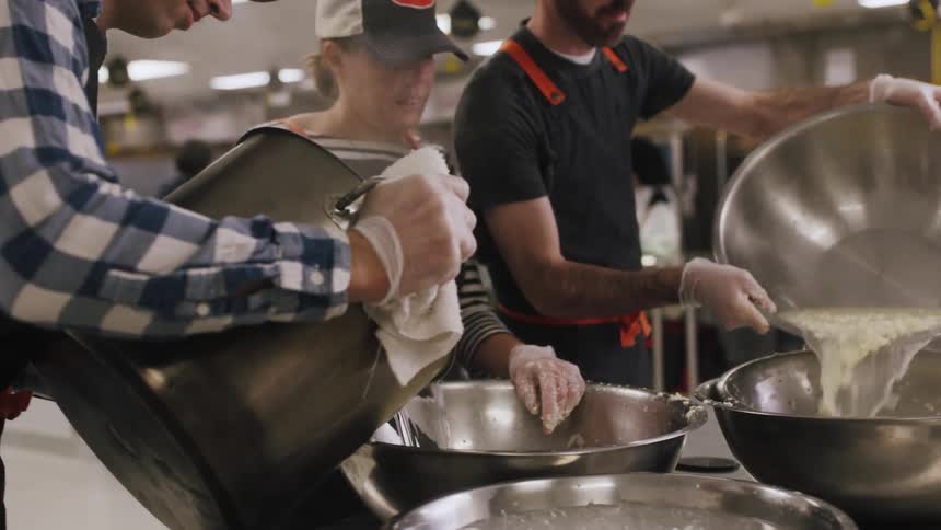 Cooks in a restaurant kitchen