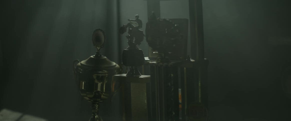 Light shines down on trophies