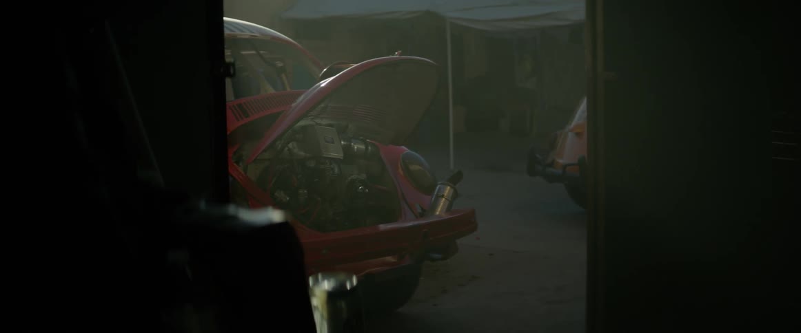 A car with the hood open