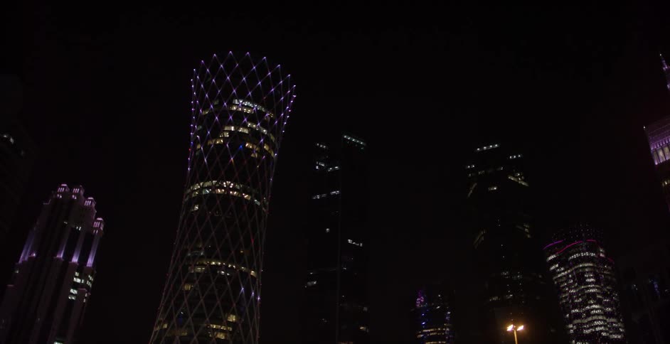 A brightly lit city