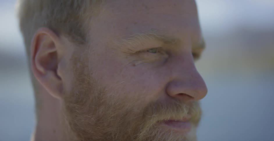 A man looks off into the distance