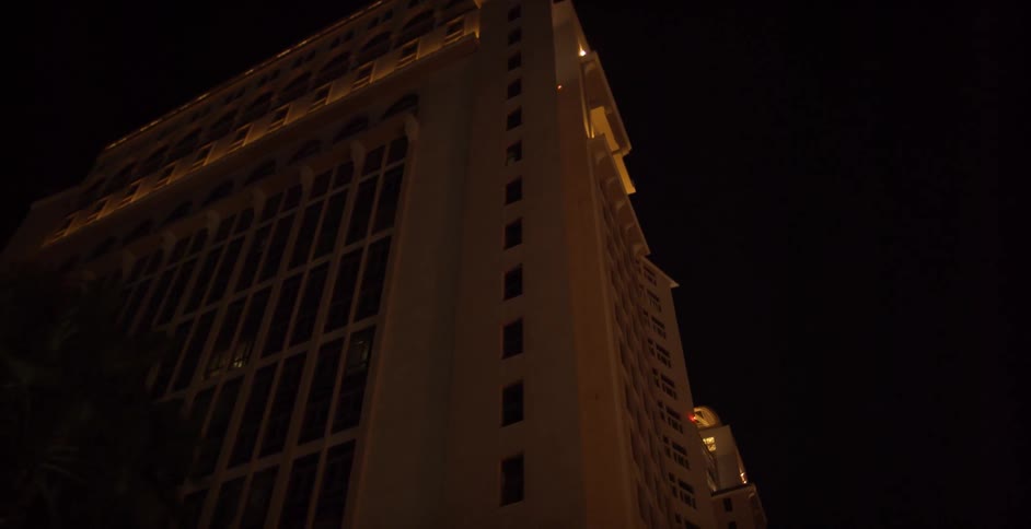 A tall building in a city