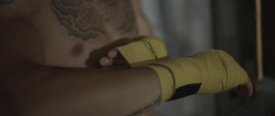 A person wrapping up their hands