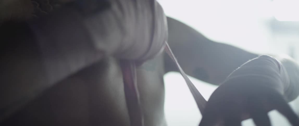 A person wrapping up their hands