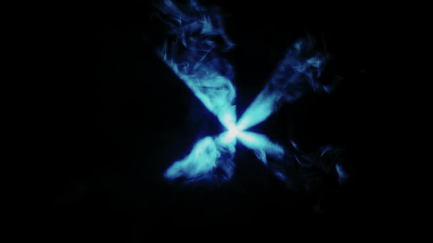 Psychedelic lights shine brightly in the dark