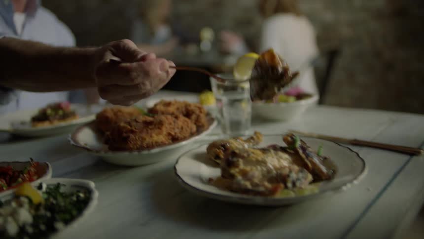 People dine in a restaurant
