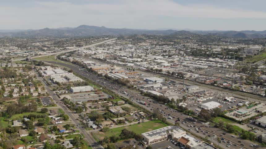 Cars drives on a city road