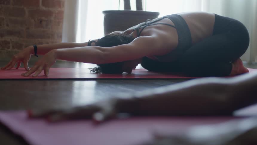 Woman practicing yoga