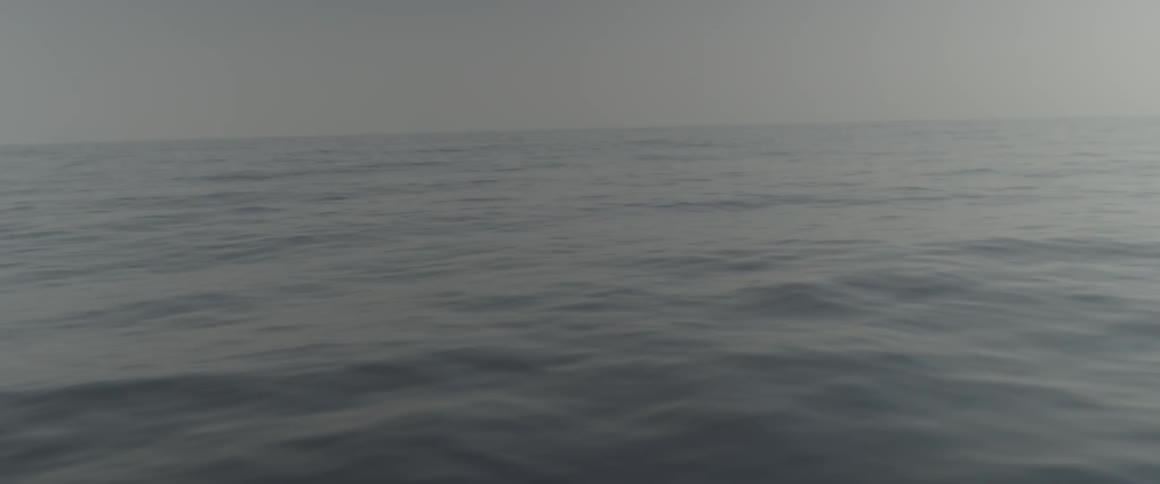 Ocean water ripples and flows