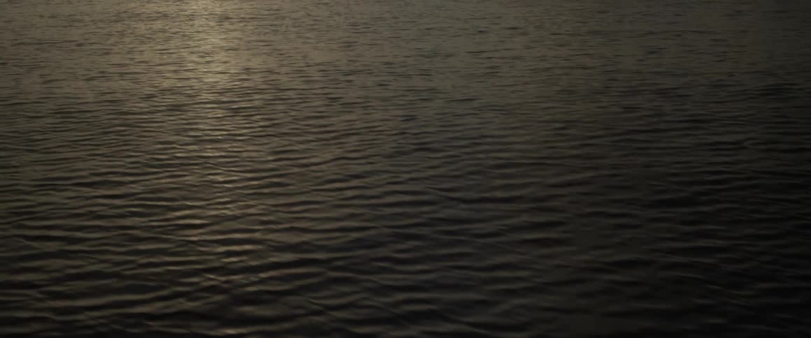 The ocean ripples and undulates