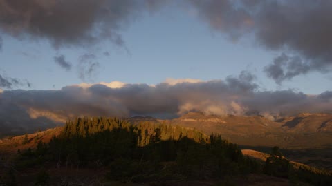 Clouds over several cliffs