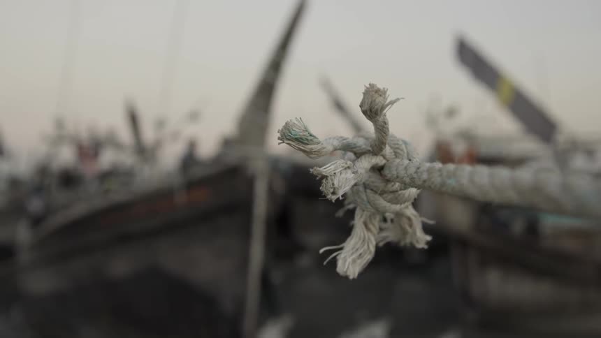 A rope tied tensely reverberates