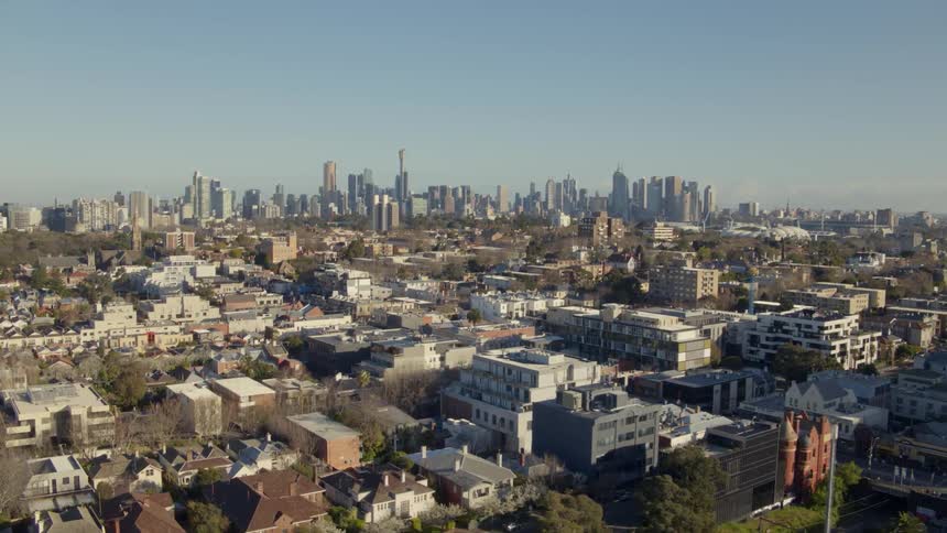 View of a large city on a sunny day
