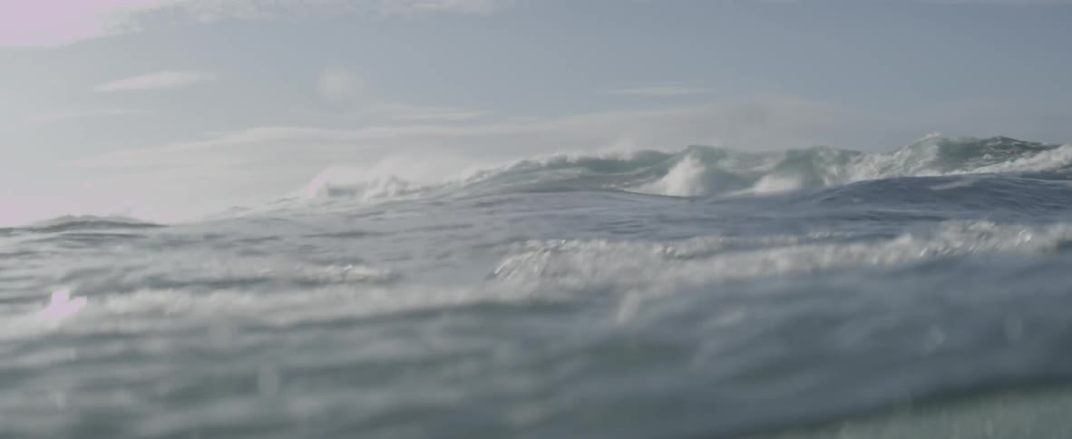 Ocean water ripples and flows