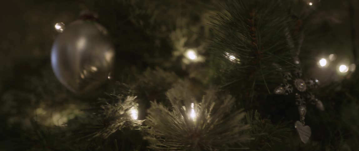 Up close of a christmas tree