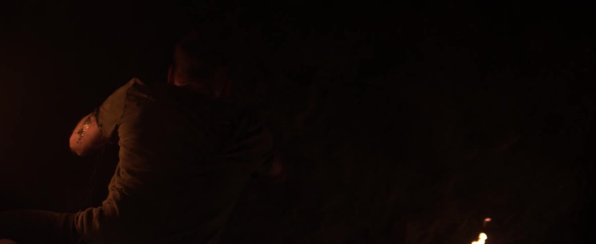 A man is practicing racing at night