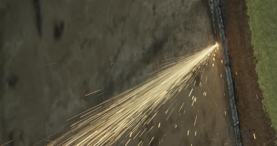 Sparks fly from a burning fuse