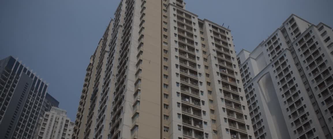 A city building towers overhead