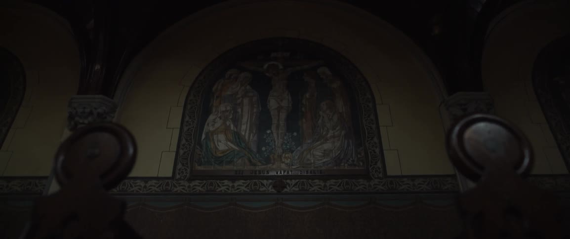 Art is on the ceiling of the church