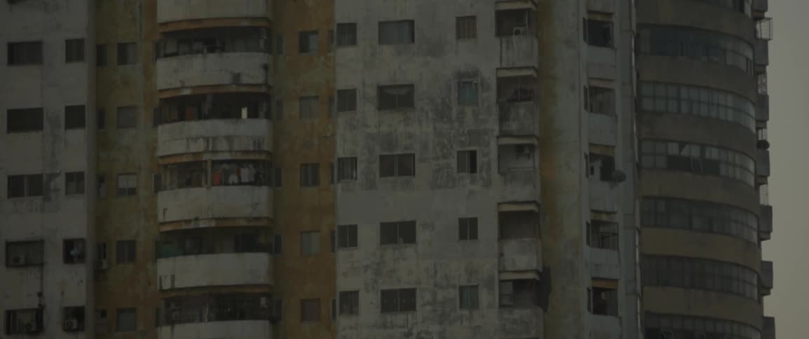 The tall building looks barren ahead