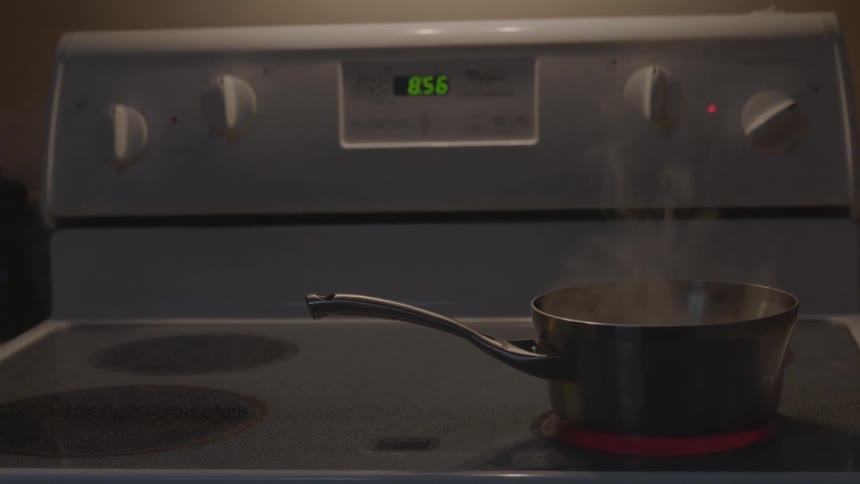 A pot is boiling