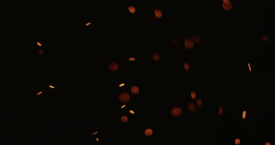 Sparks of fire flying in the night