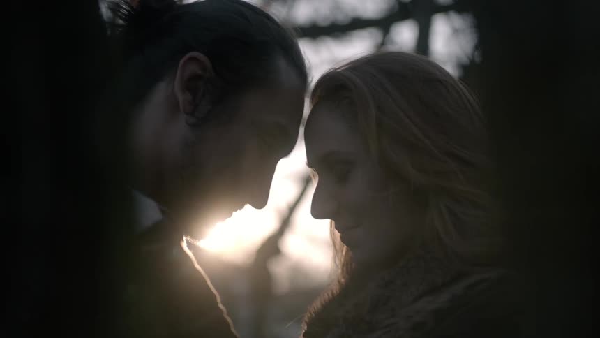 Man and woman kissing