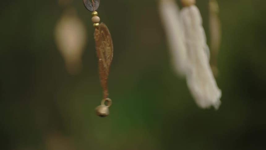 Ornaments blow in the wind